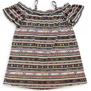 Double D Ranch Striped Cold Shoulder Mini Dress, L